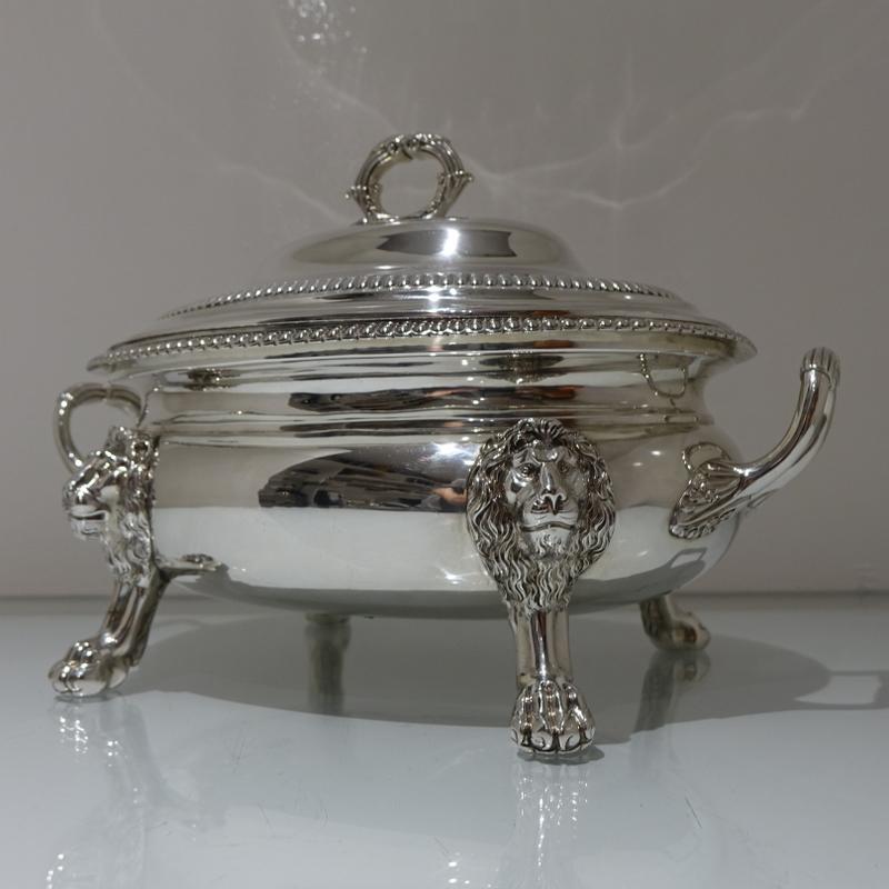 Early 19th Century Antique George III Sterling Silver Soup Tureen London 1809 2