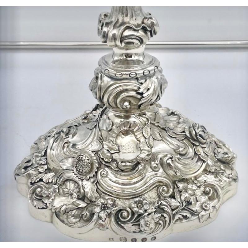 Antike George IV.-Silberkandelaber-Paar Gusseisen-Kandelaber, frühes 19. Jahrhundert, London 1825, Paar. im Angebot 6