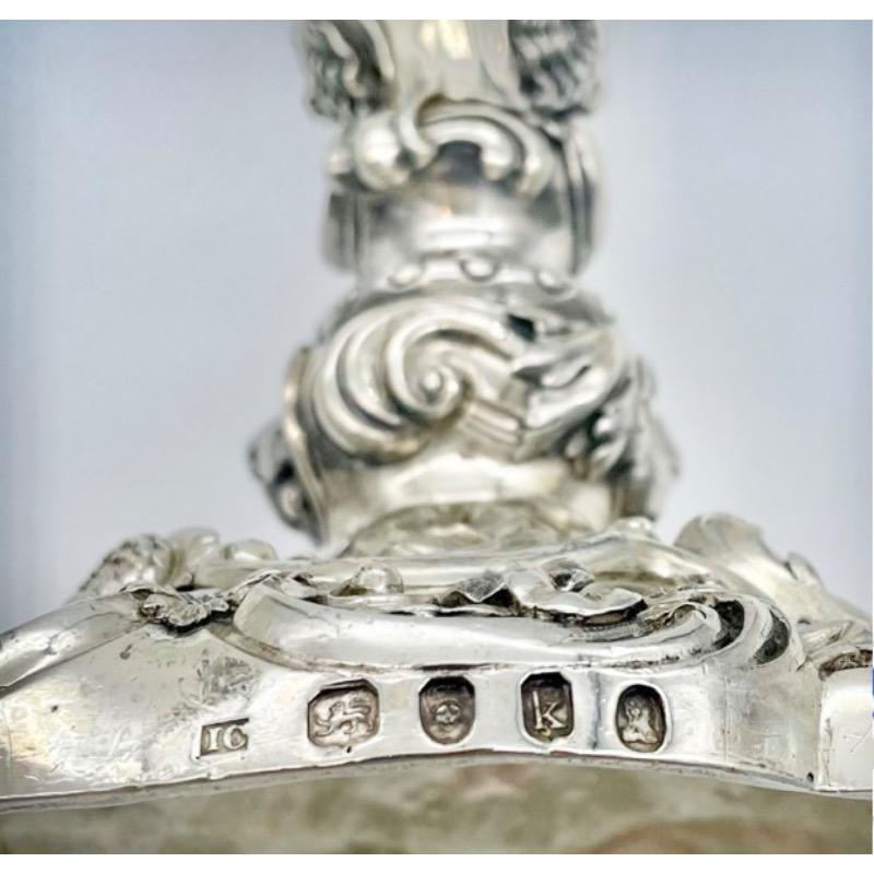 Antike George IV.-Silberkandelaber-Paar Gusseisen-Kandelaber, frühes 19. Jahrhundert, London 1825, Paar. im Angebot 8