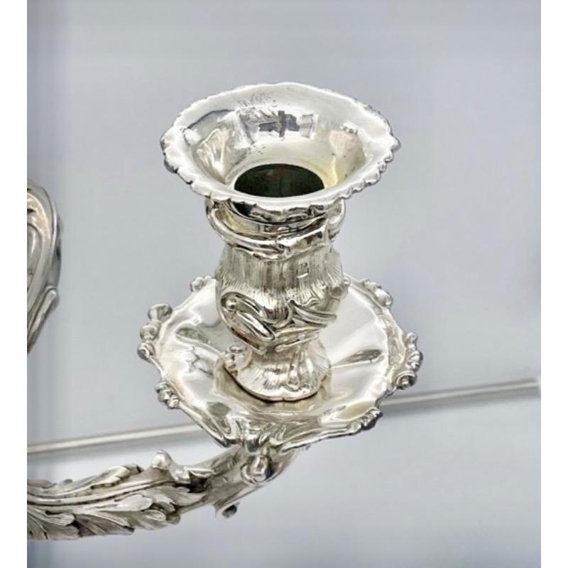 Antike George IV.-Silberkandelaber-Paar Gusseisen-Kandelaber, frühes 19. Jahrhundert, London 1825, Paar. (Britisch) im Angebot