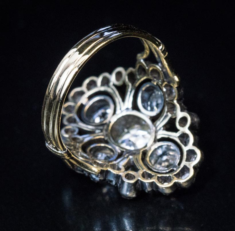 Women's or Men's Early 19th Century Antique Georgian Openwork Diamond Ring