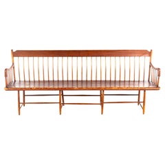 Early 19th Century Antique Historic Windsor Pine Deacons Long Bench