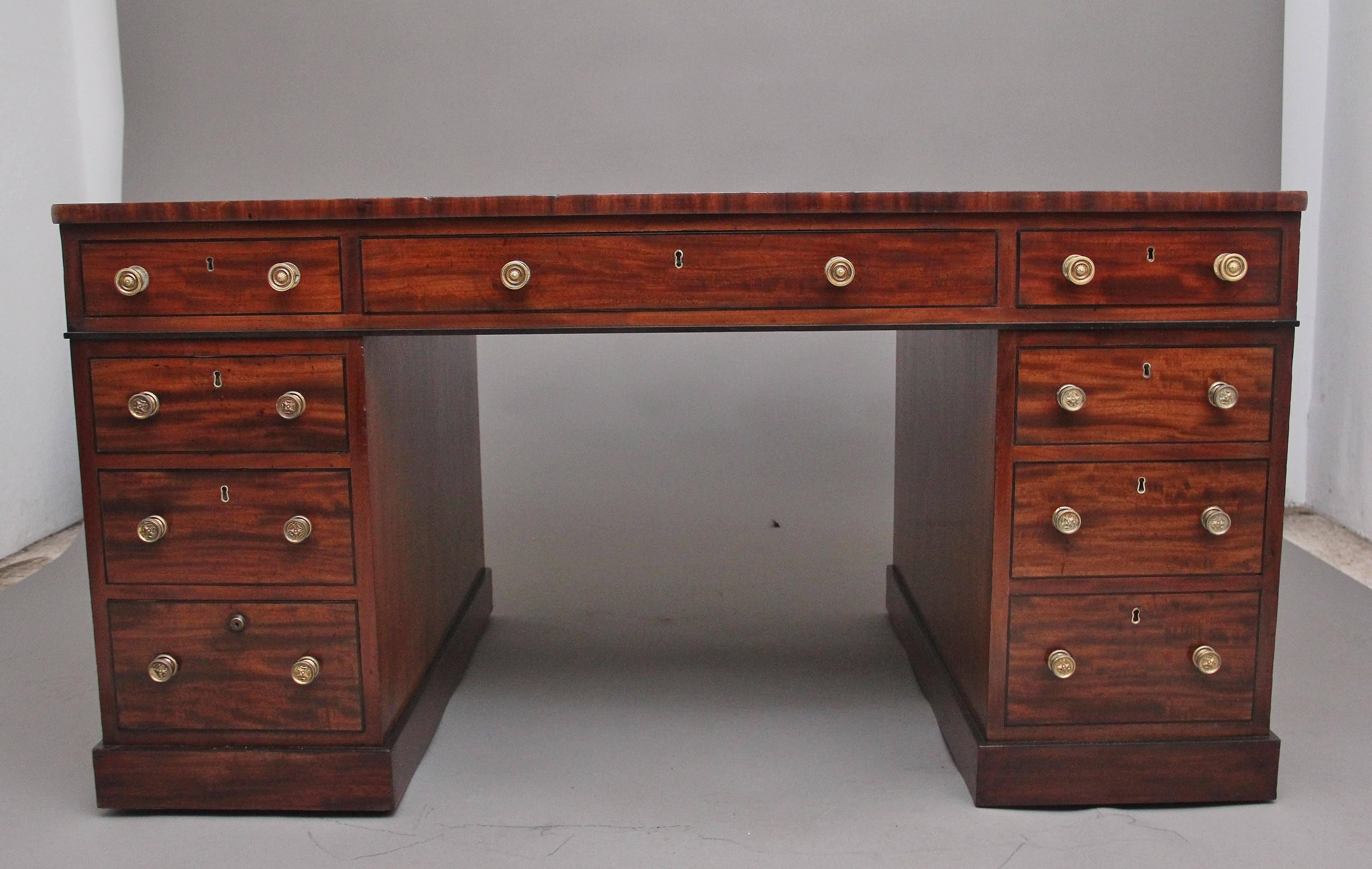 Early 19th Century Antique Mahogany Partners Desk 9