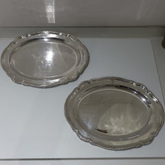 Early 19th Century Antique Old Sheffield Plate Pair Large Meat Dishes circa 1830
