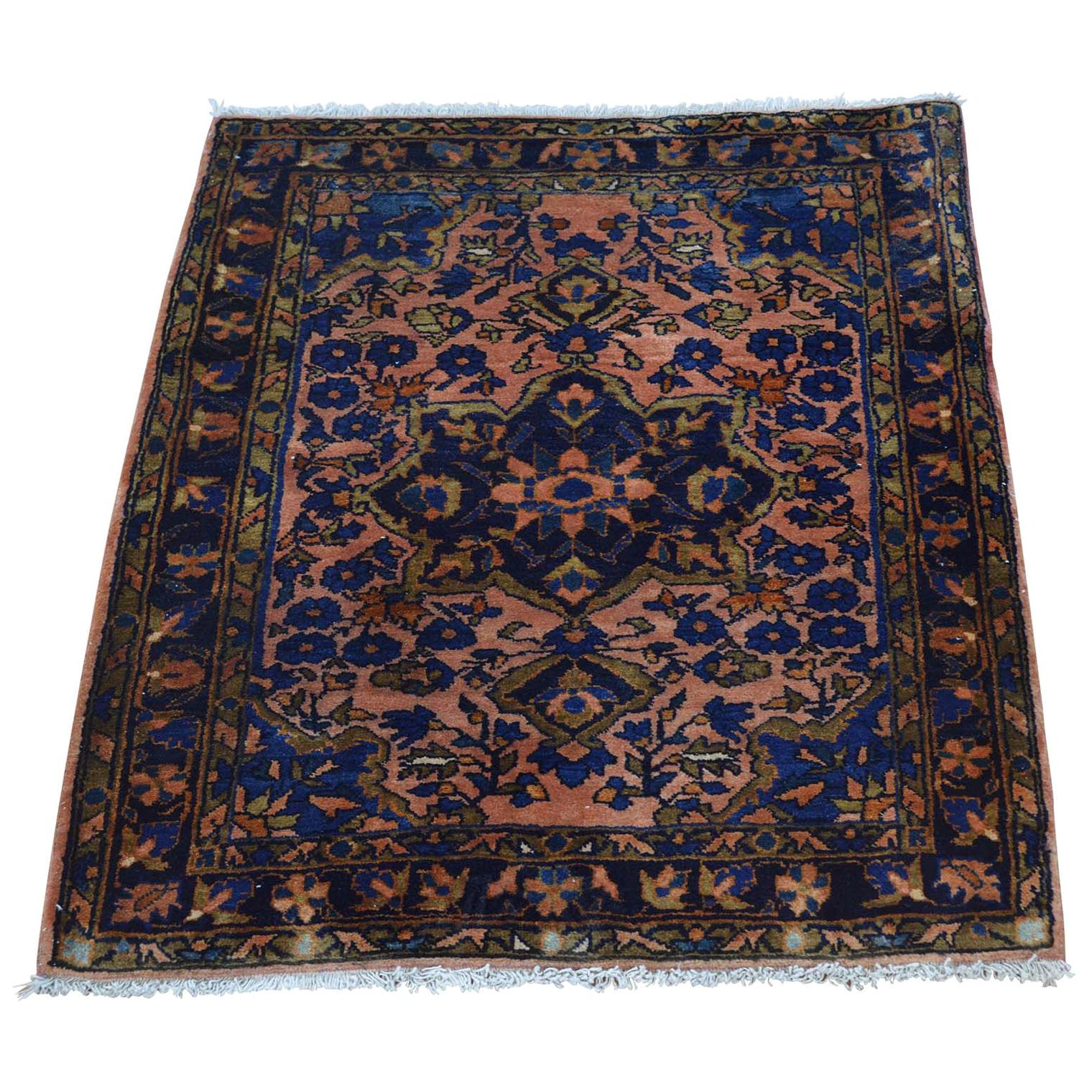 Early 20th Century Antique Persian Mohajeran Sarouk Rug - 2'1" x 2'7" 