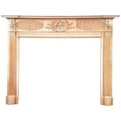 Early 19th Century Antique Pine & Gesso Georgian Timber Fireplace Surround