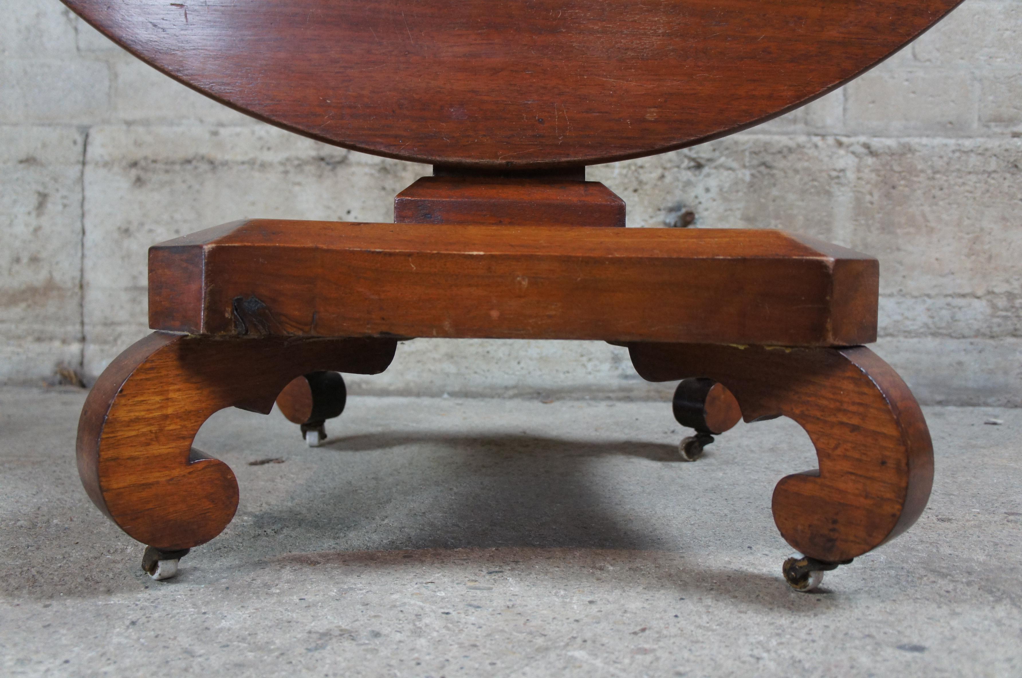 Early 19th Century Antique Regency Solid Mahogany Tilt-Top Round Tea Table 5