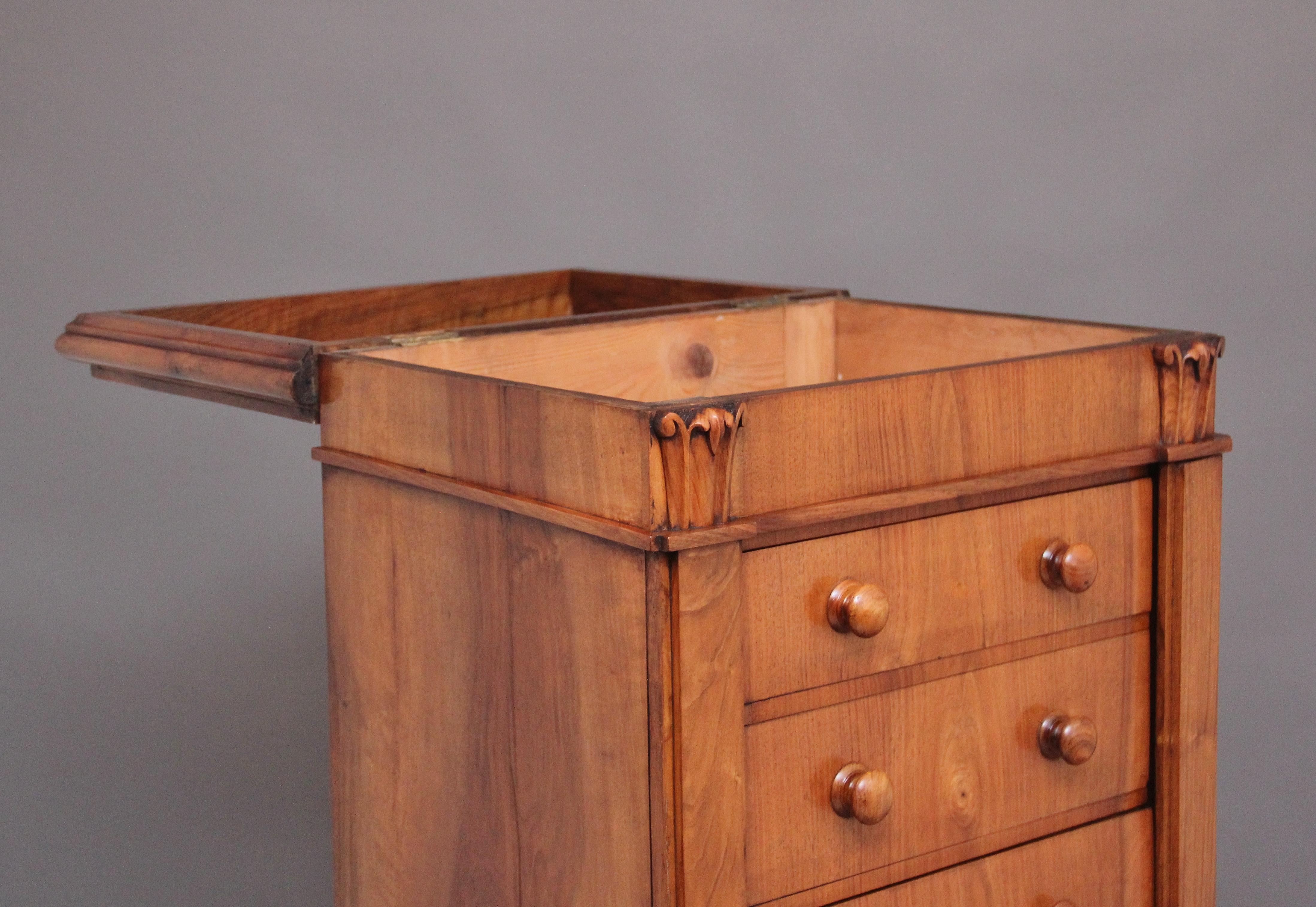 Early 19th Century antique Regency walnut Wellington chest For Sale 2
