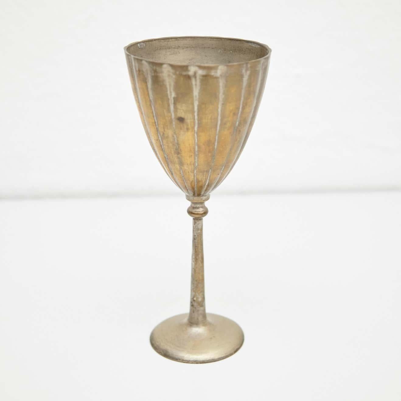 French Provincial Early 19th Century Antique Religious Bronze Chalice For Sale