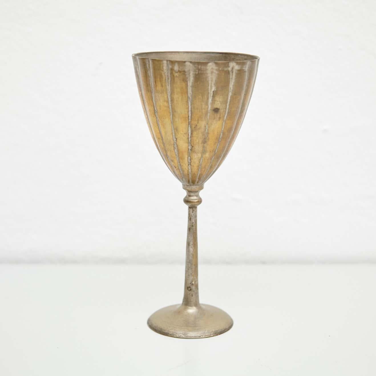 Early 19th Century Antique Religious Bronze Chalice In Good Condition For Sale In Barcelona, Barcelona