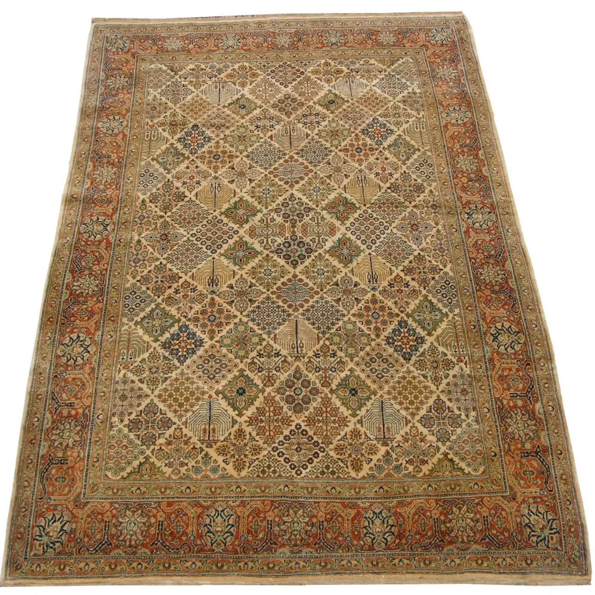 Early 20th Century Early 19th Century Antique Saruk Rug 10'0'' X 6'5'' For Sale