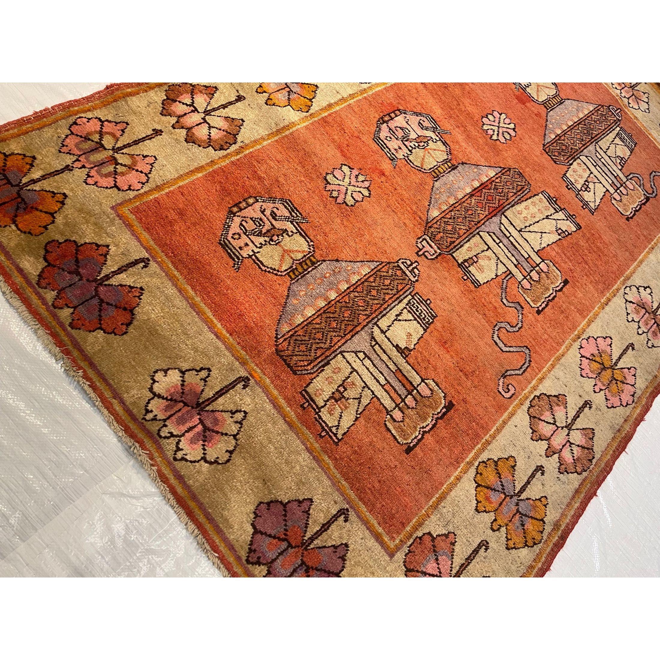Antiker uschanischer Samarkand-Teppich aus dem frühen 19. Jahrhundert 7'5'' X 4'6'' (Empire) im Angebot