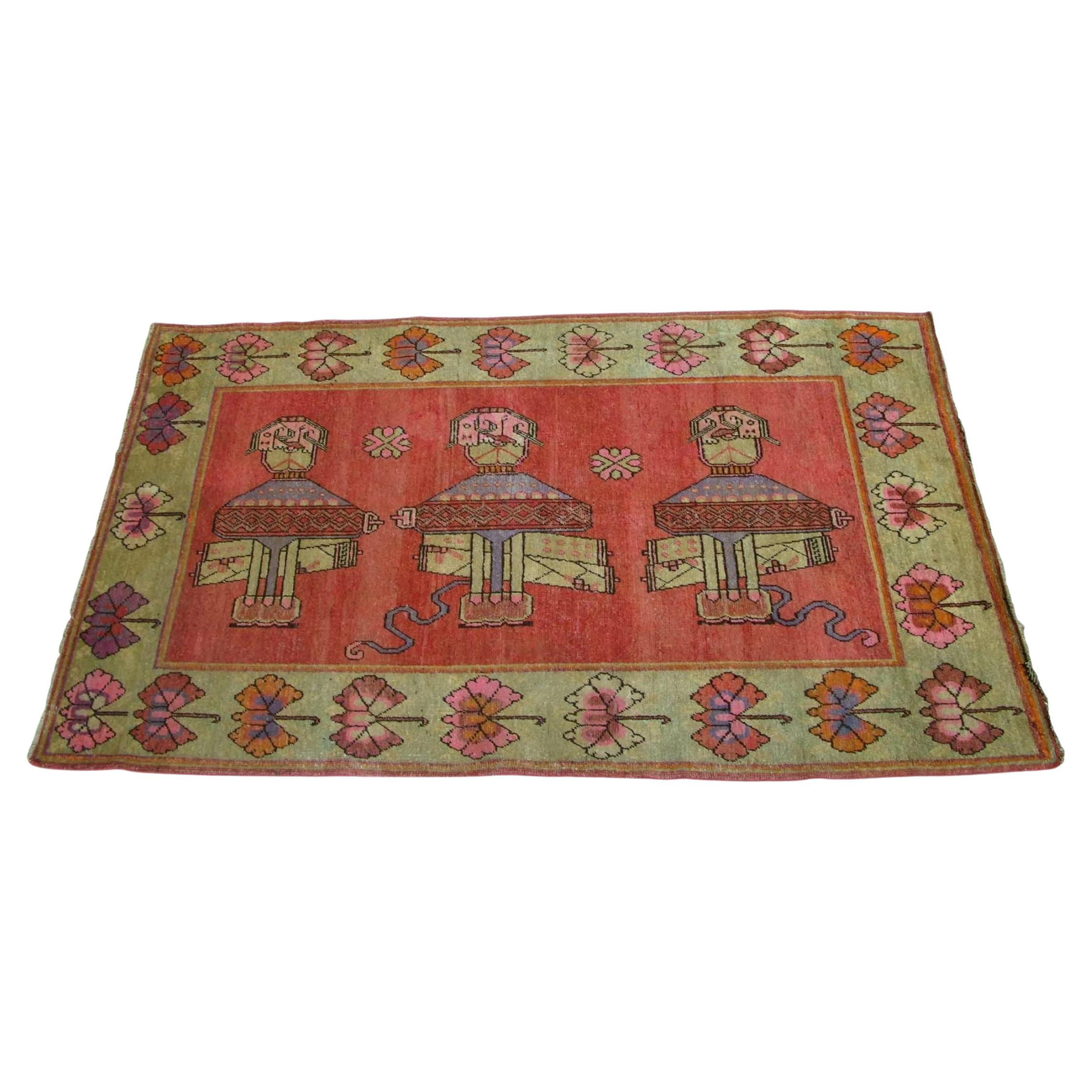 Antiker uschanischer Samarkand-Teppich aus dem frühen 19. Jahrhundert 7'5'' X 4'6'' im Angebot