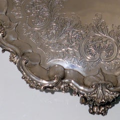 Early 19th Century Antique William IV Large Sterling Silver Salver, London, 1835