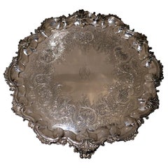 Early 19th Century Antique William IV Large Sterling Silver Salver, London, 1835
