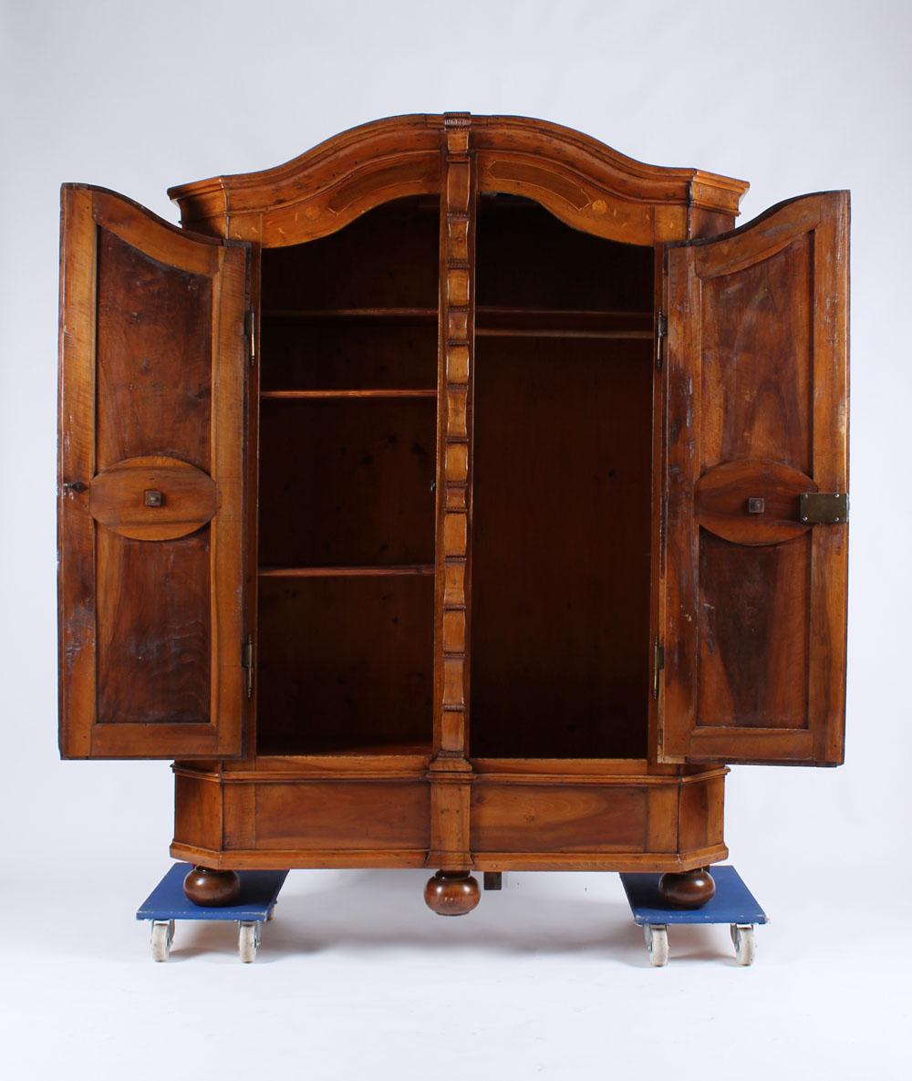 Early 19th Century Armoire, German Cupboard, Armoire, Walnut with Inlays, 1800 6