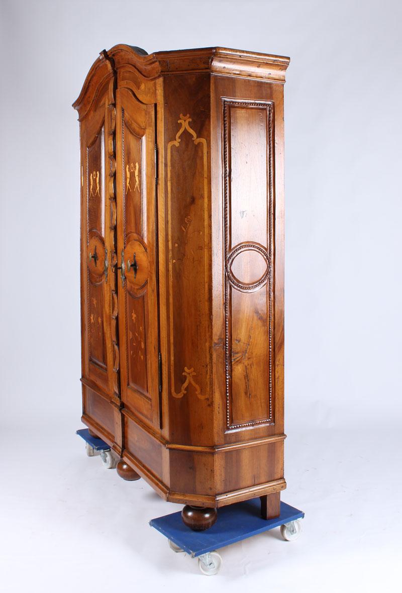 Early 19th Century Armoire, German Cupboard, Armoire, Walnut with Inlays, 1800 2