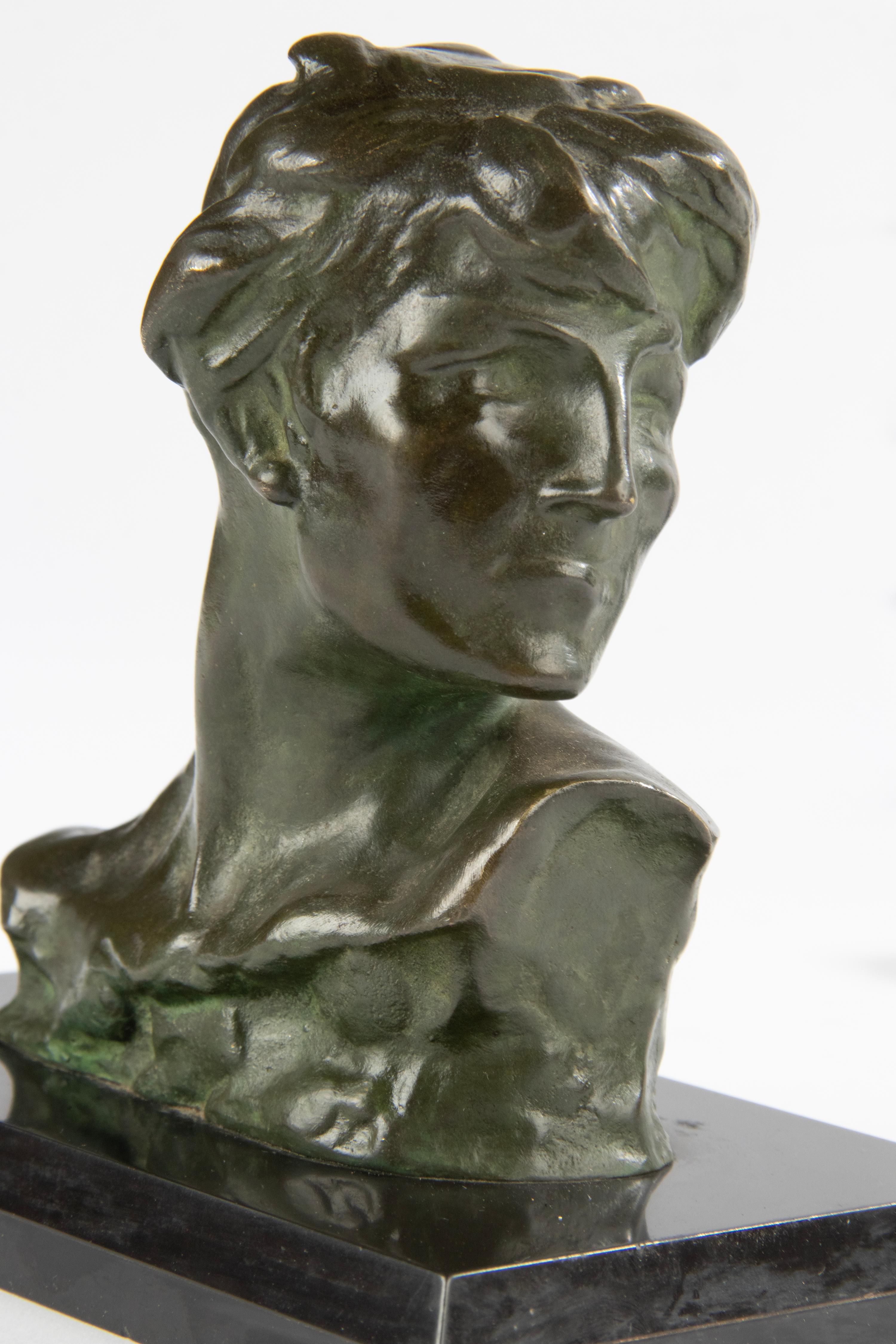 Jugendstil-Bücherstützen aus Bronze – Jacques Marin, frühes 19. Jahrhundert im Angebot 10