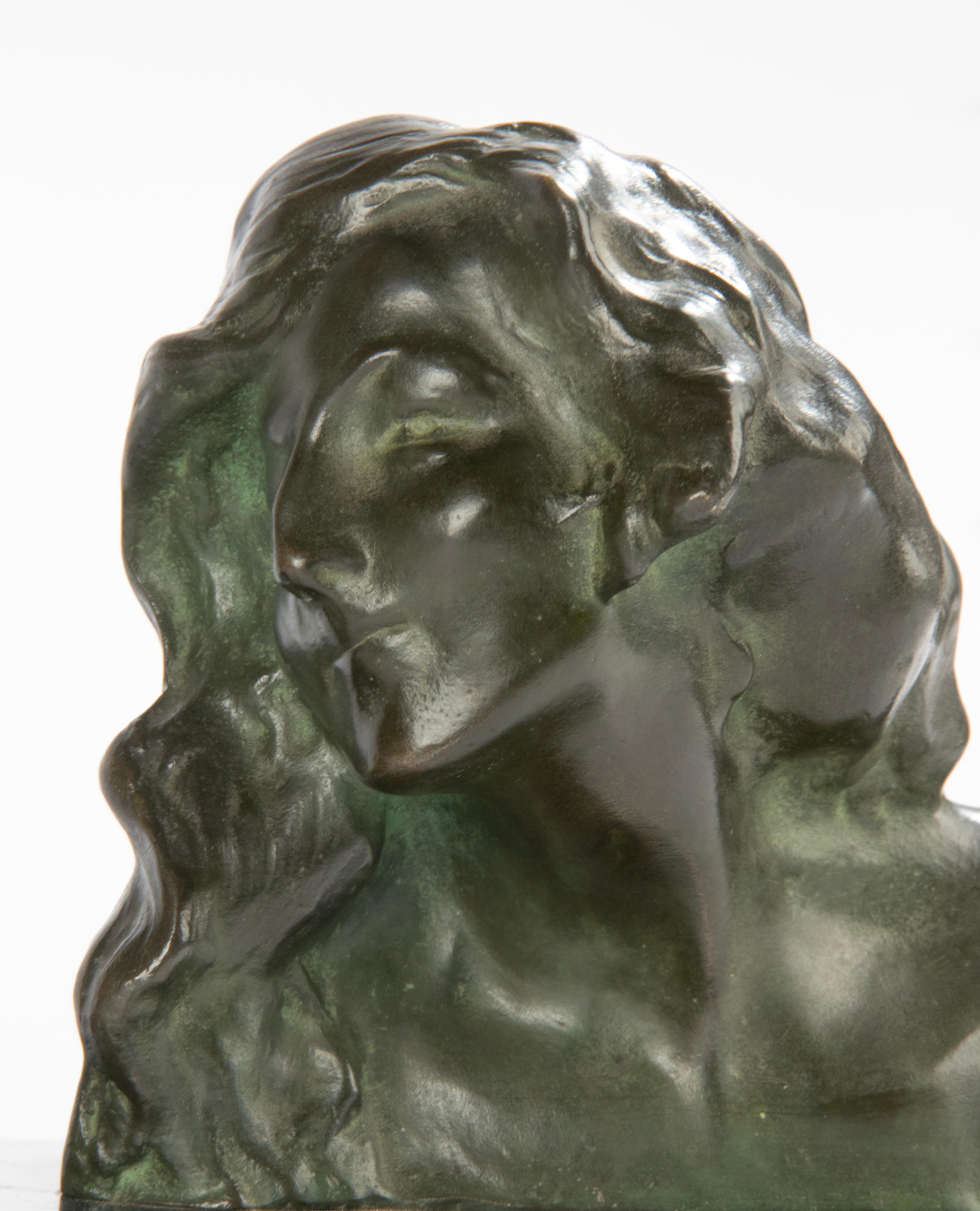 Jugendstil-Bücherstützen aus Bronze – Jacques Marin, frühes 19. Jahrhundert im Angebot 3