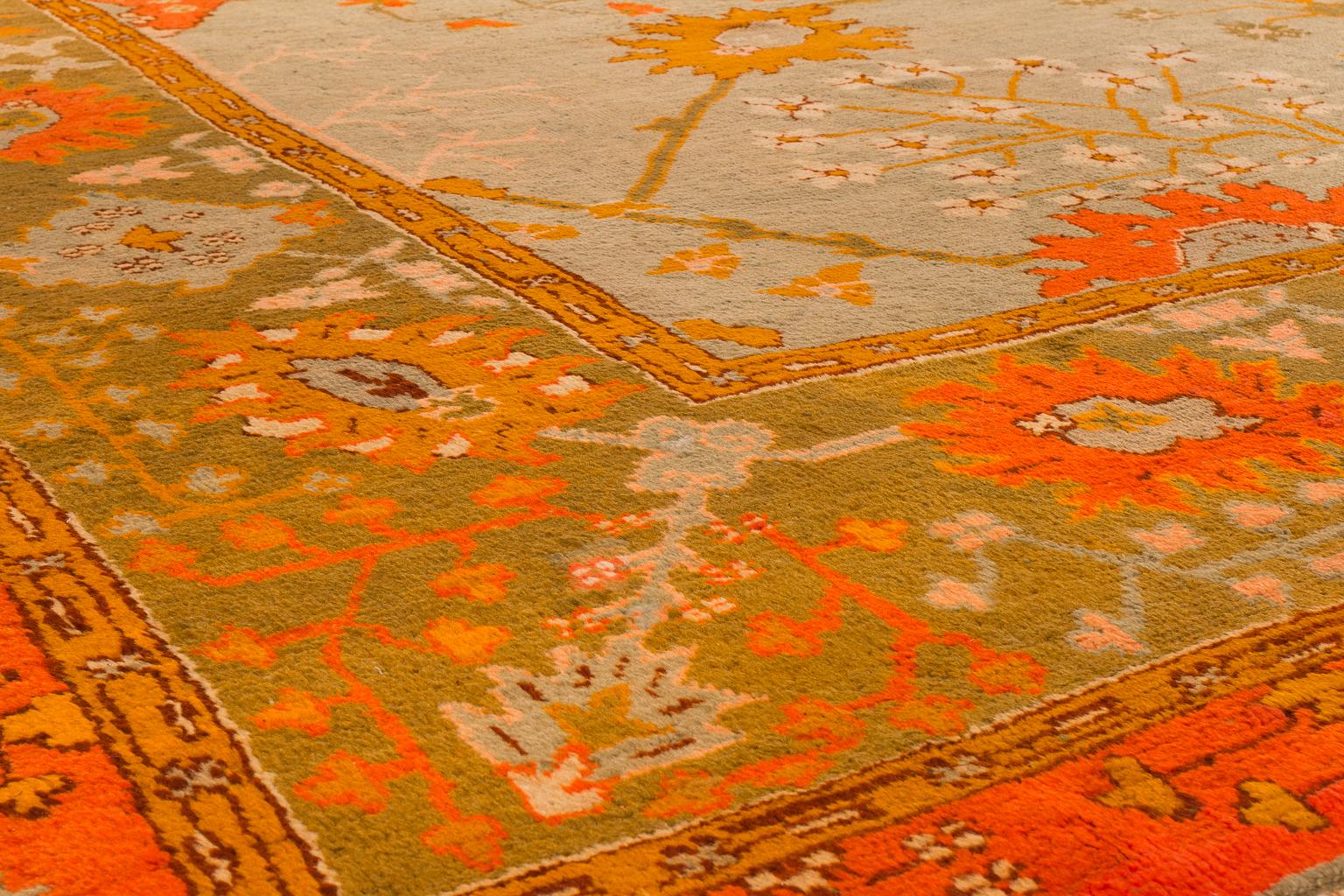 Early 20th Century Early 19th Century Arts & Crafts Era Oushak Carpet