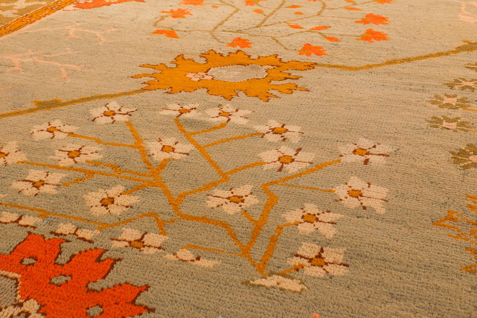 Early 19th Century Arts & Crafts Era Oushak Carpet 1