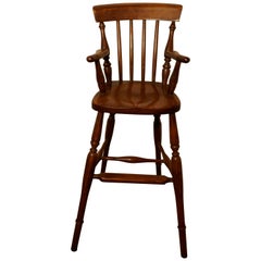 Antique Early 19th Century Ash and Elm Childs High Chair