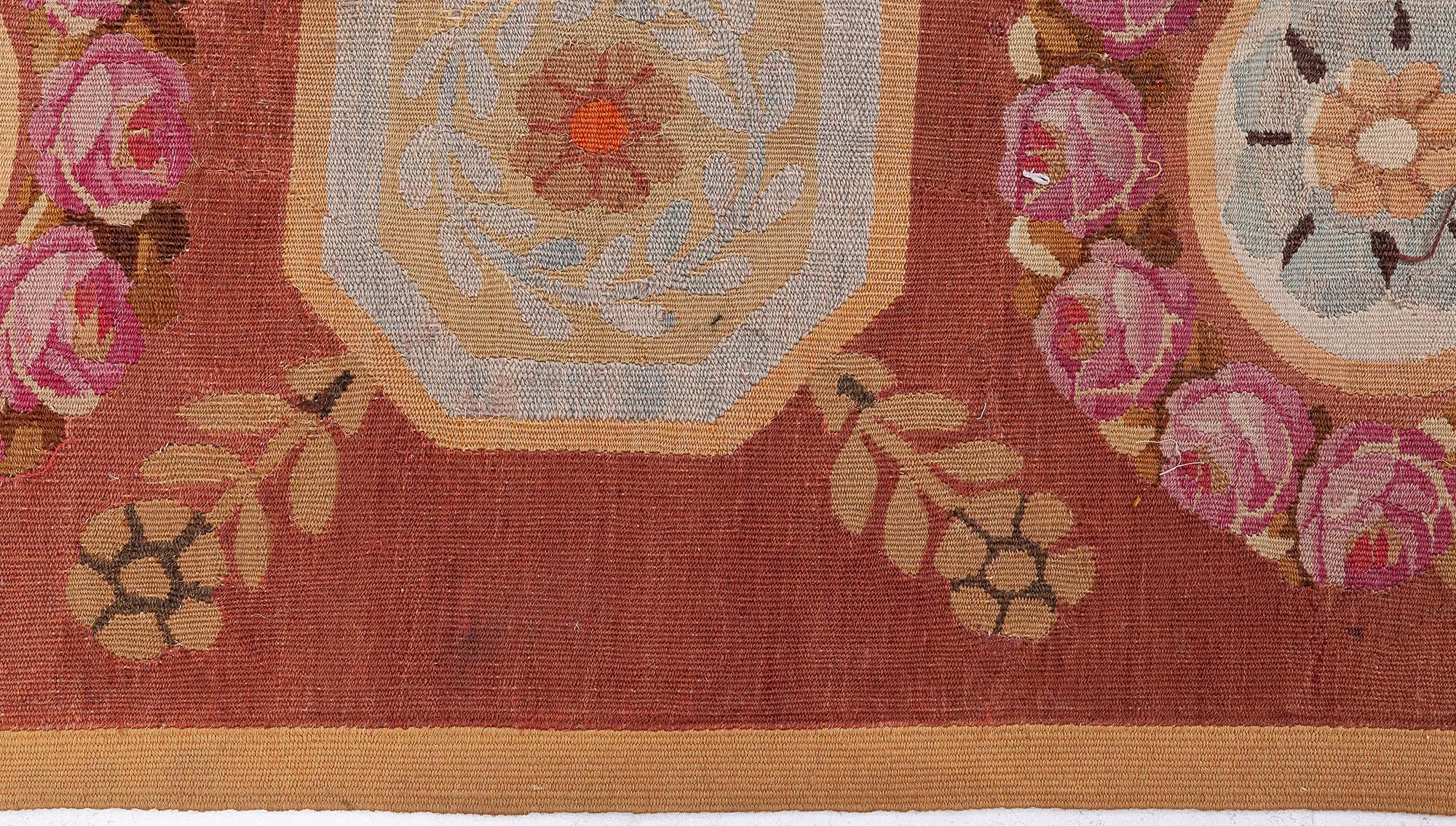 Doris Leslie Blau Early 19th Century Aubusson Brown Handmade Wool Rug For Sale 1