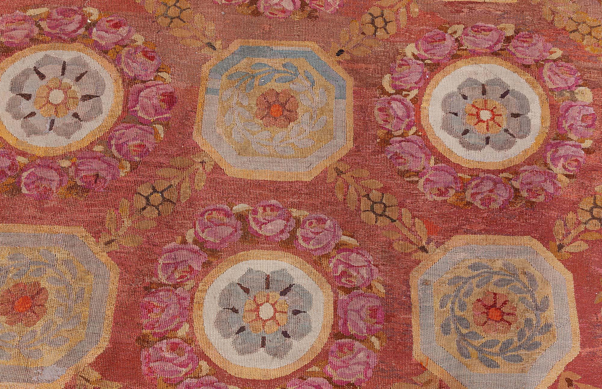 Doris Leslie Blau Early 19th Century Aubusson Brown Handmade Wool Rug For Sale 3