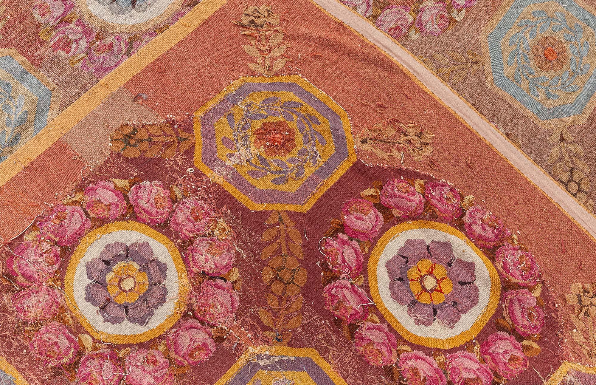 Doris Leslie Blau Early 19th Century Aubusson Brown Handmade Wool Rug For Sale 4