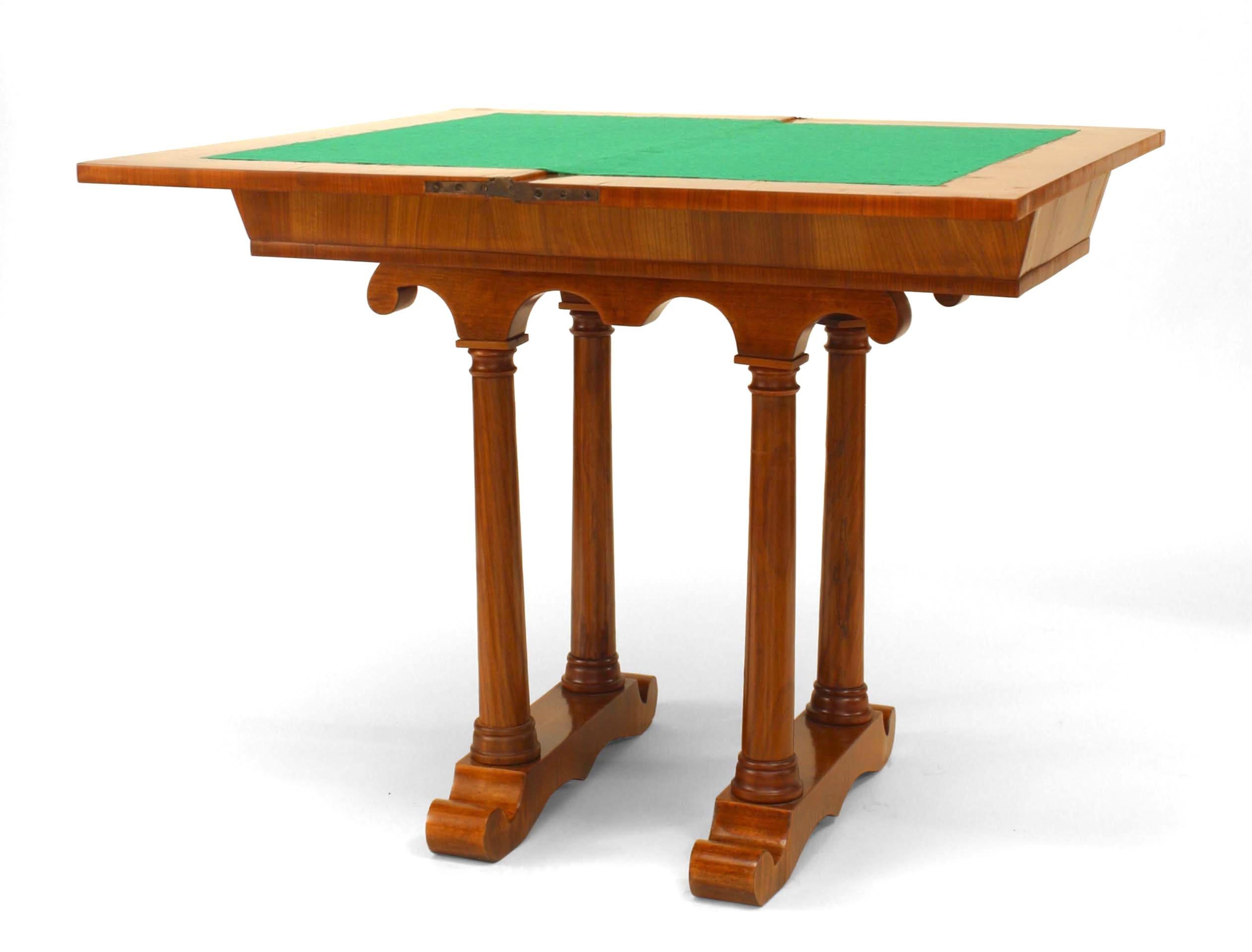 Early 19th Century Austrian Biedermeier Console Game Table In Good Condition In New York, NY