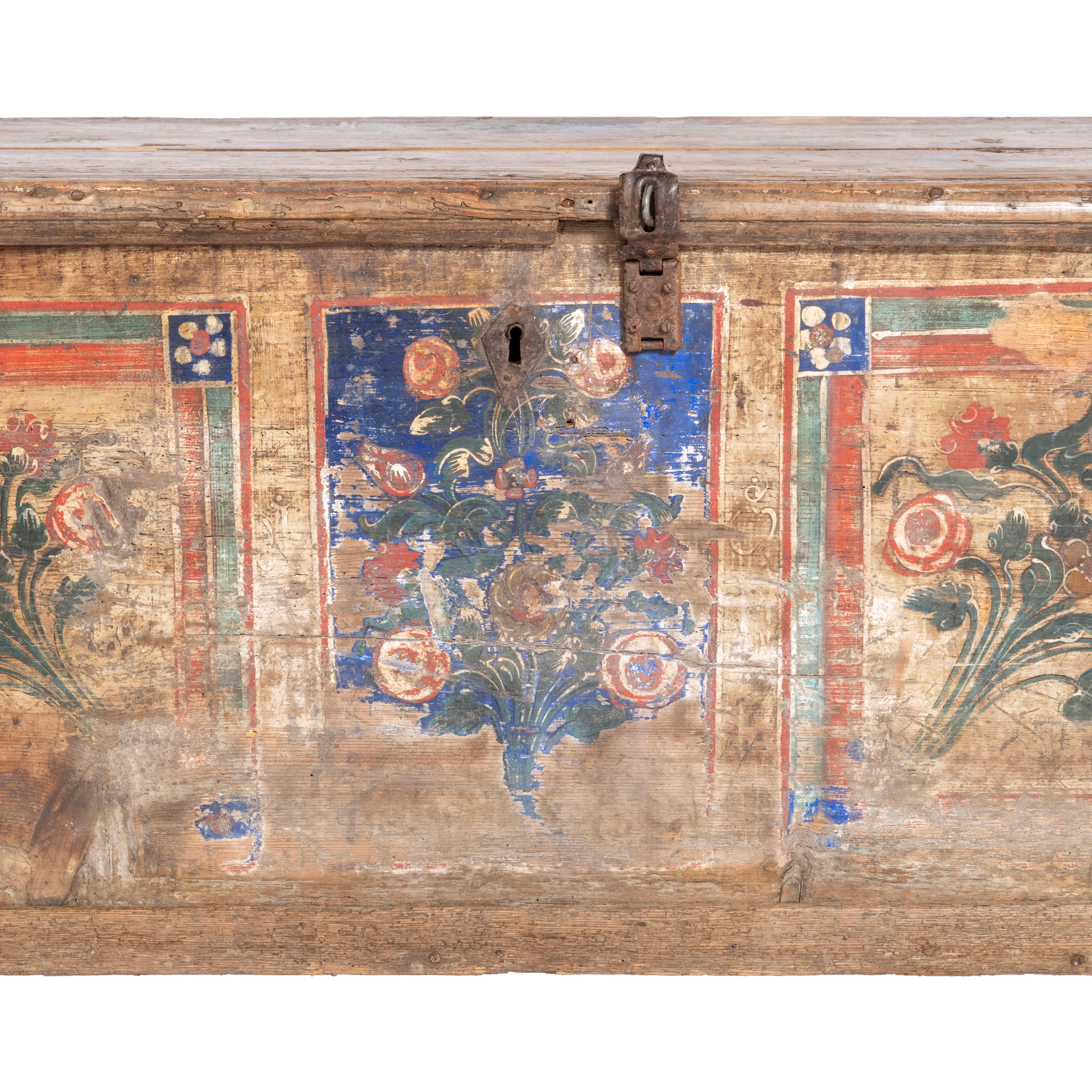 Arqueta austriaca de principios del siglo XIX con pintura original en venta 2