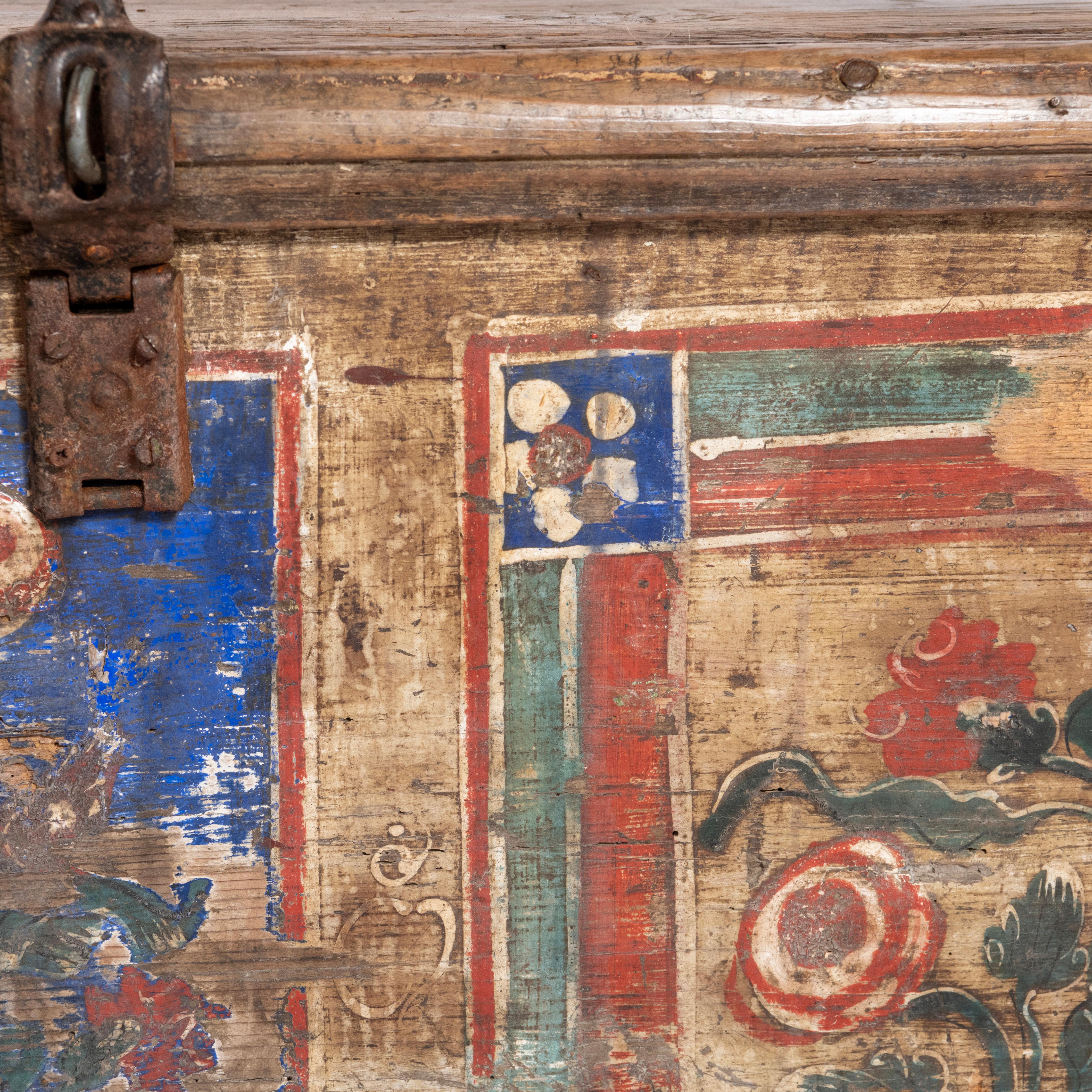 Arqueta austriaca de principios del siglo XIX con pintura original en venta 3