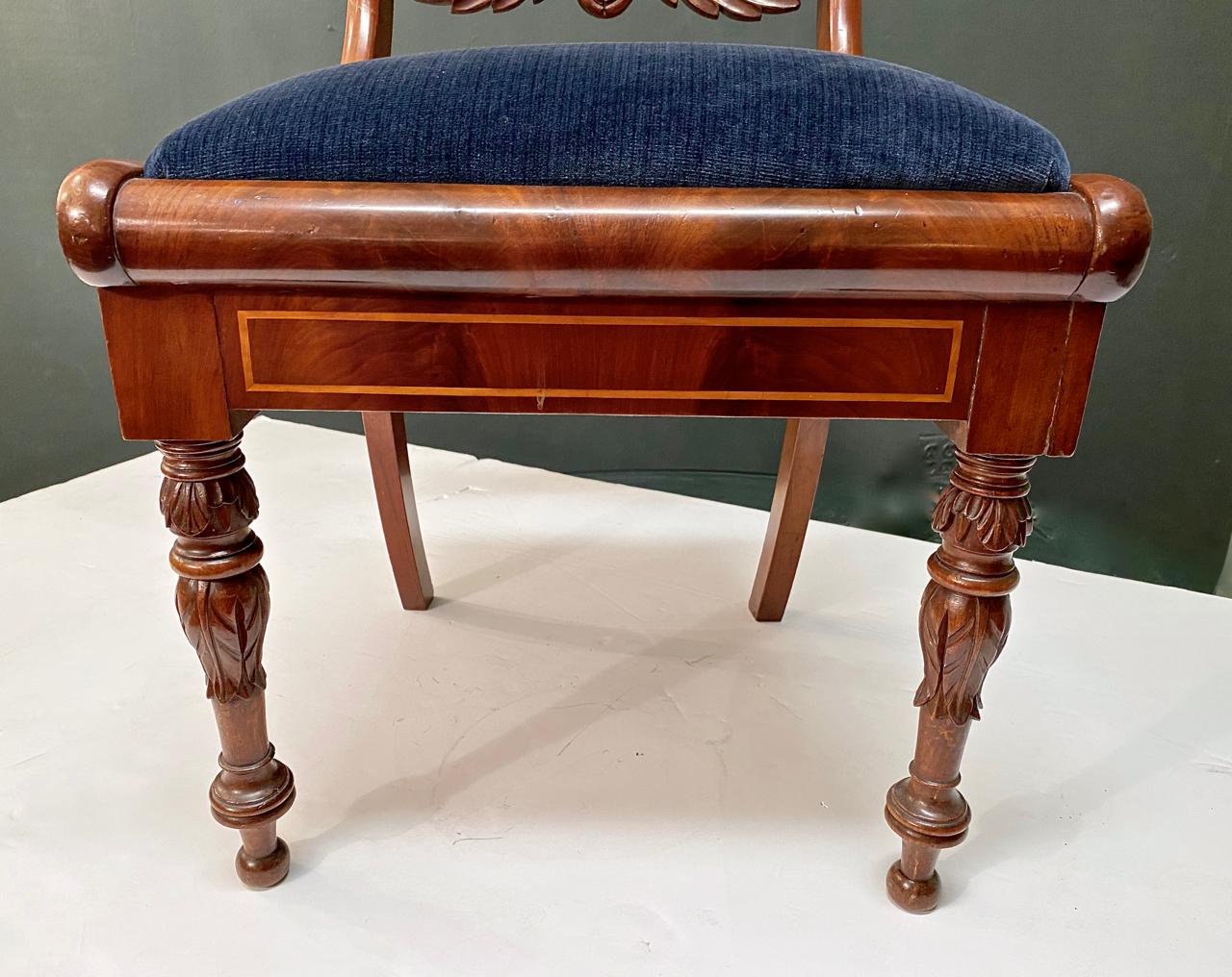 Velvet Early 19th Century Baltic Neoclassical Side Chair For Sale