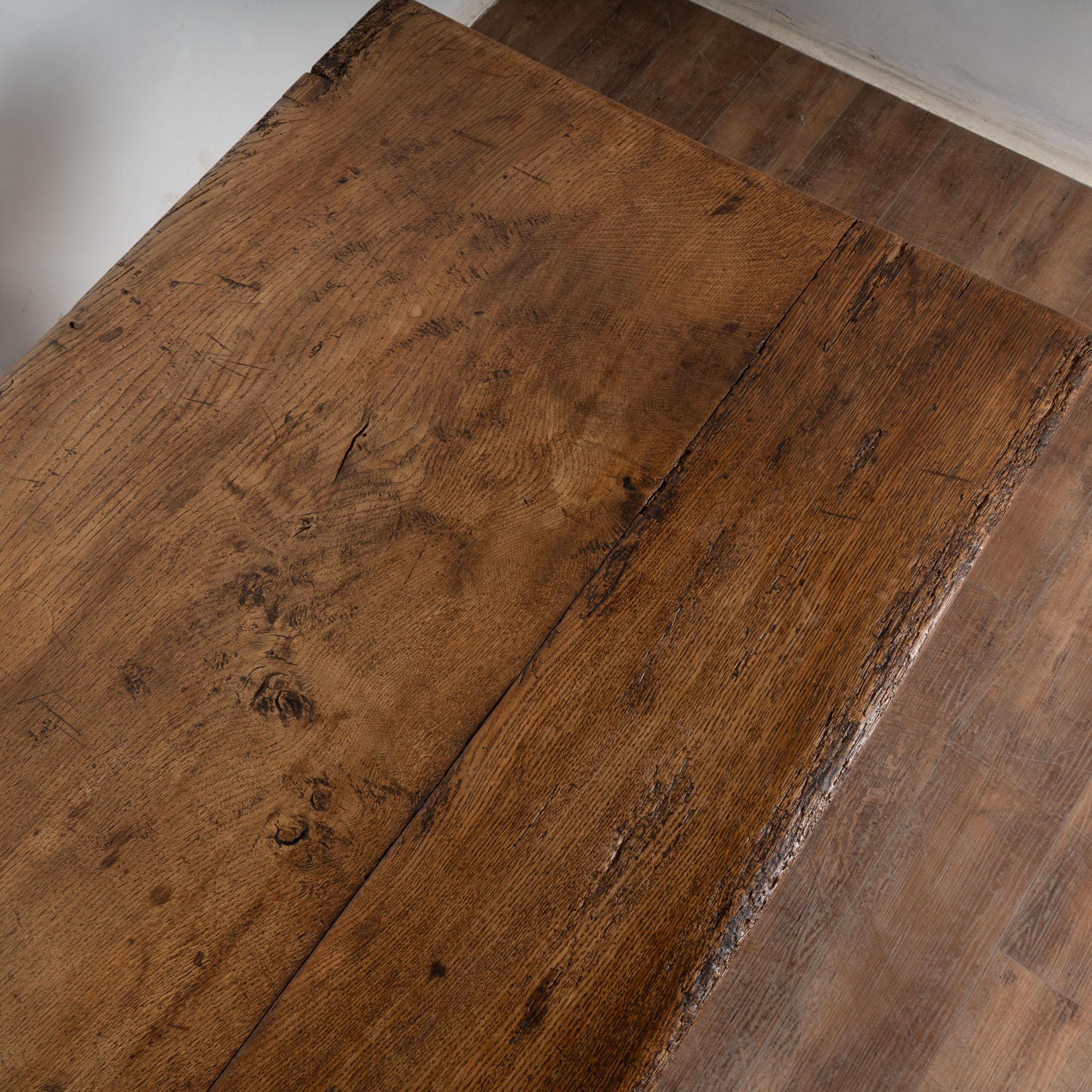 Early 19th Century Baroque Oak Library Table, Denmark For Sale 4