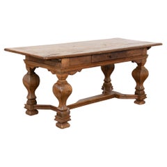 Table de bibliothèque en Oak baroque du début du 19e siècle, Danemark