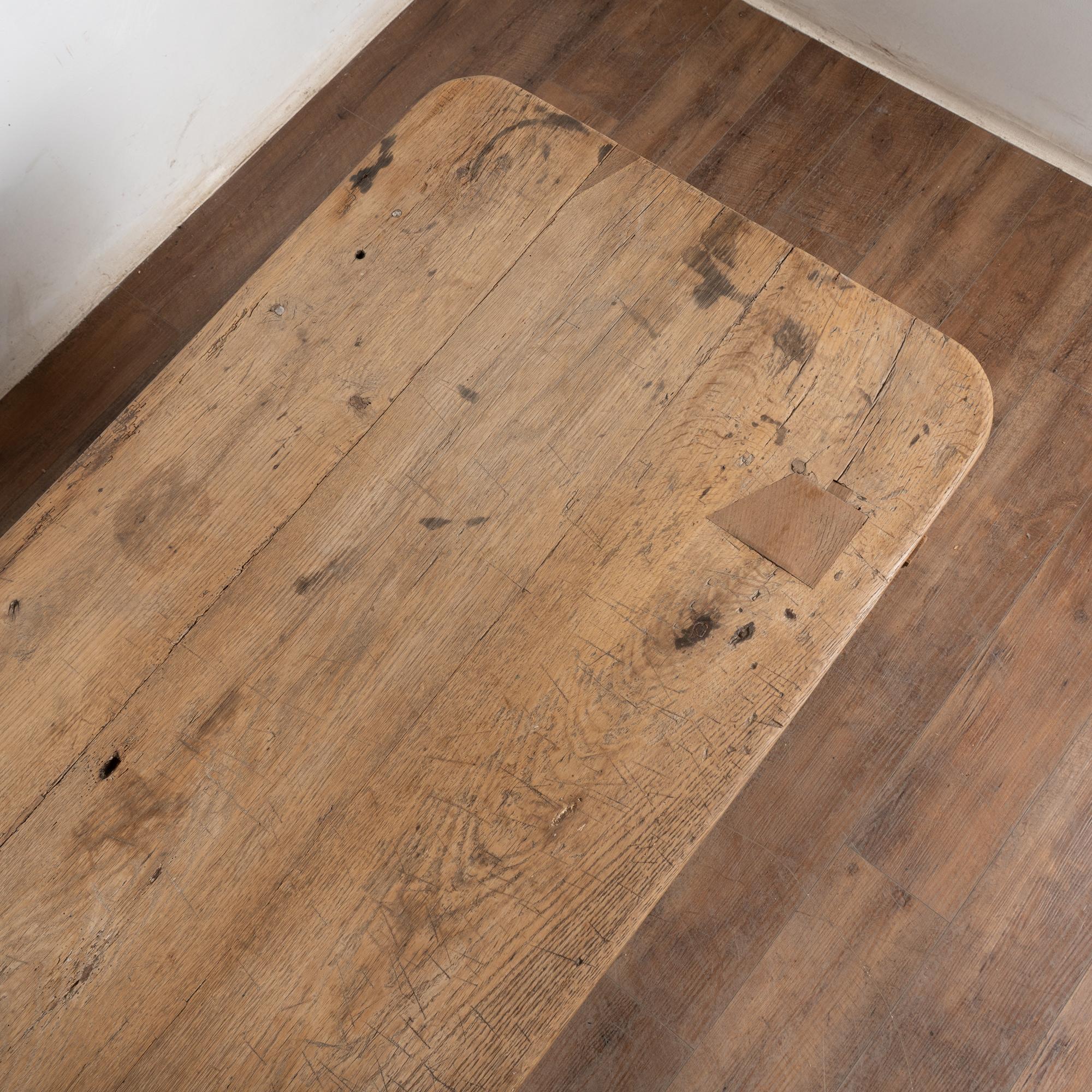 Early 19th Century Baroque Oak Work Table Refectory Table from Denmark For Sale 6