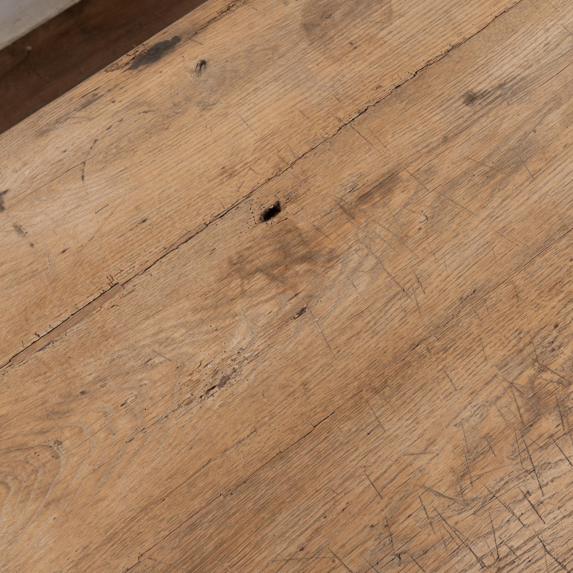 Early 19th Century Baroque Oak Work Table Refectory Table from Denmark For Sale 8