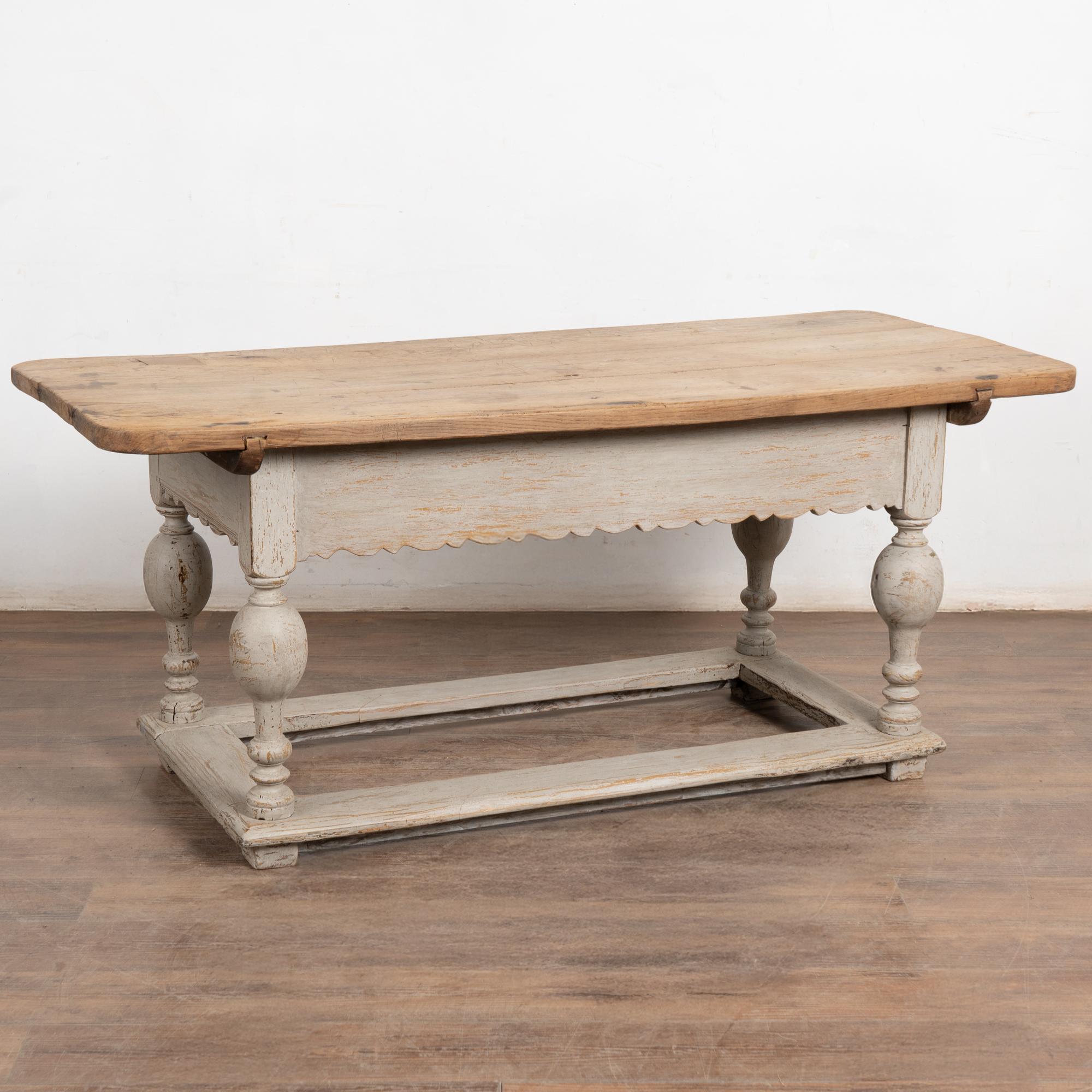 Early 19th Century Baroque Oak Work Table Refectory Table from Denmark For Sale 10