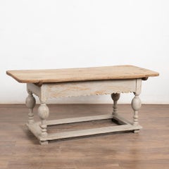Early 19th Century Baroque Oak Work Table Refectory Table from Denmark