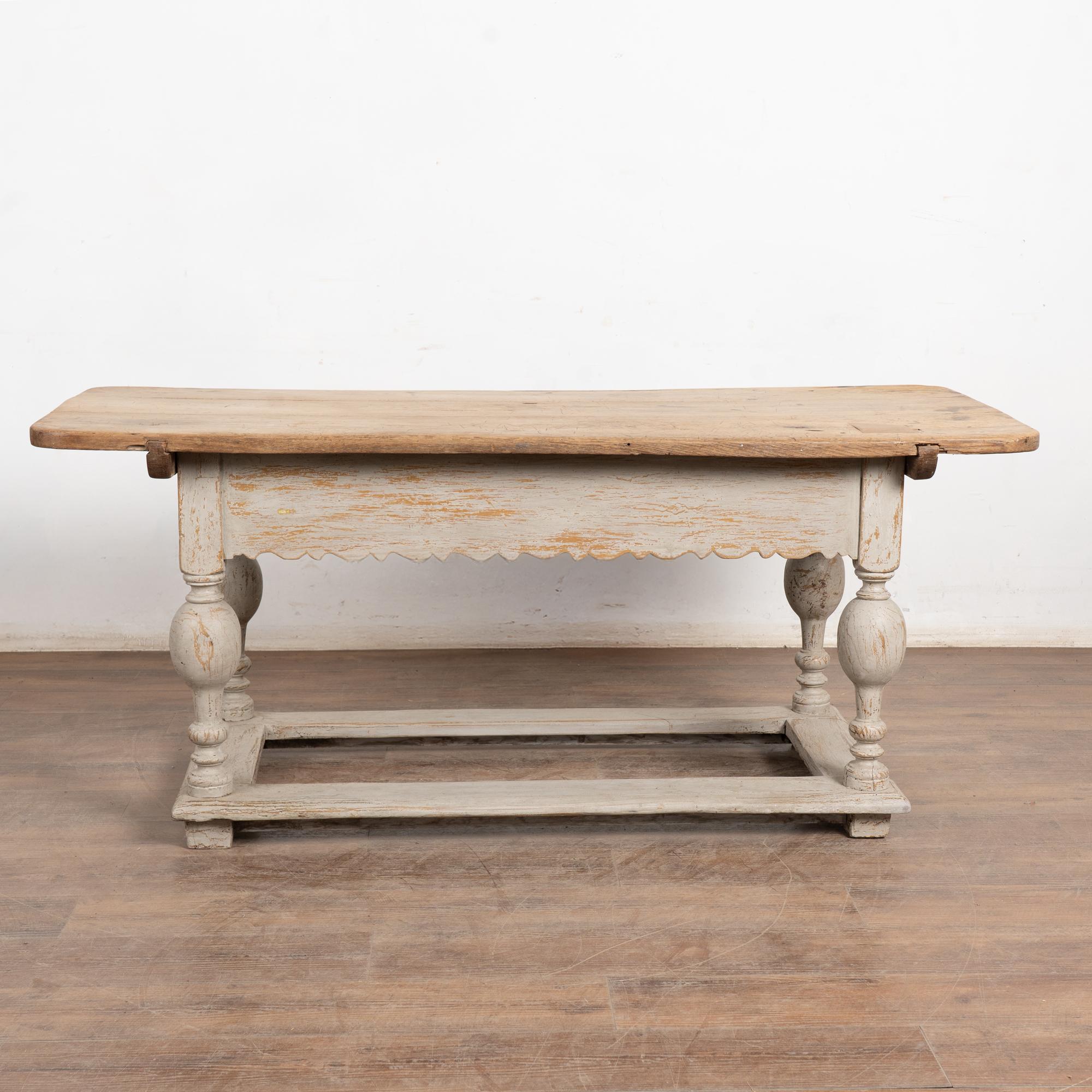 Danish Early 19th Century Baroque Oak Work Table Refectory Table from Denmark For Sale