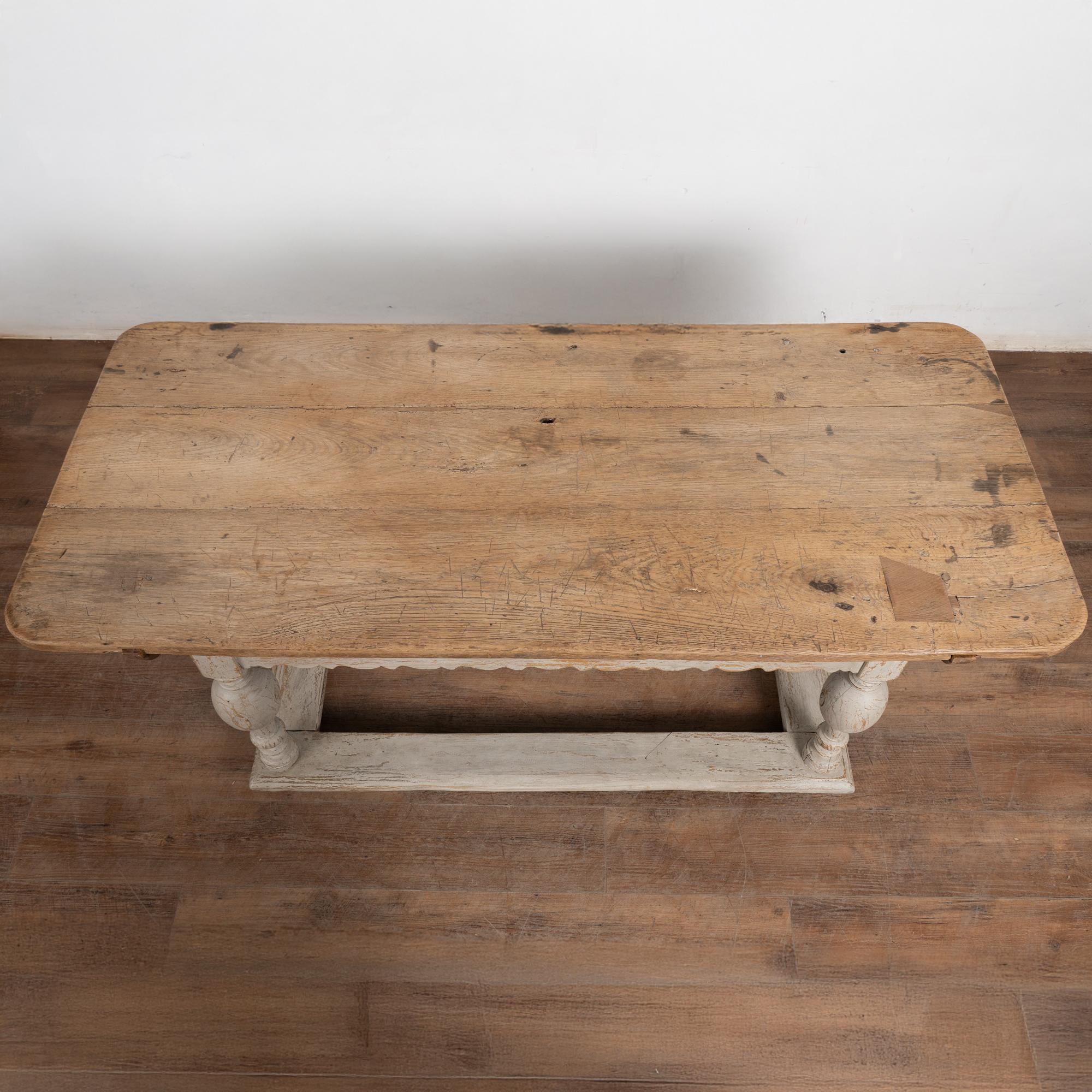 Hand-Crafted Early 19th Century Baroque Oak Work Table Refectory Table from Denmark For Sale