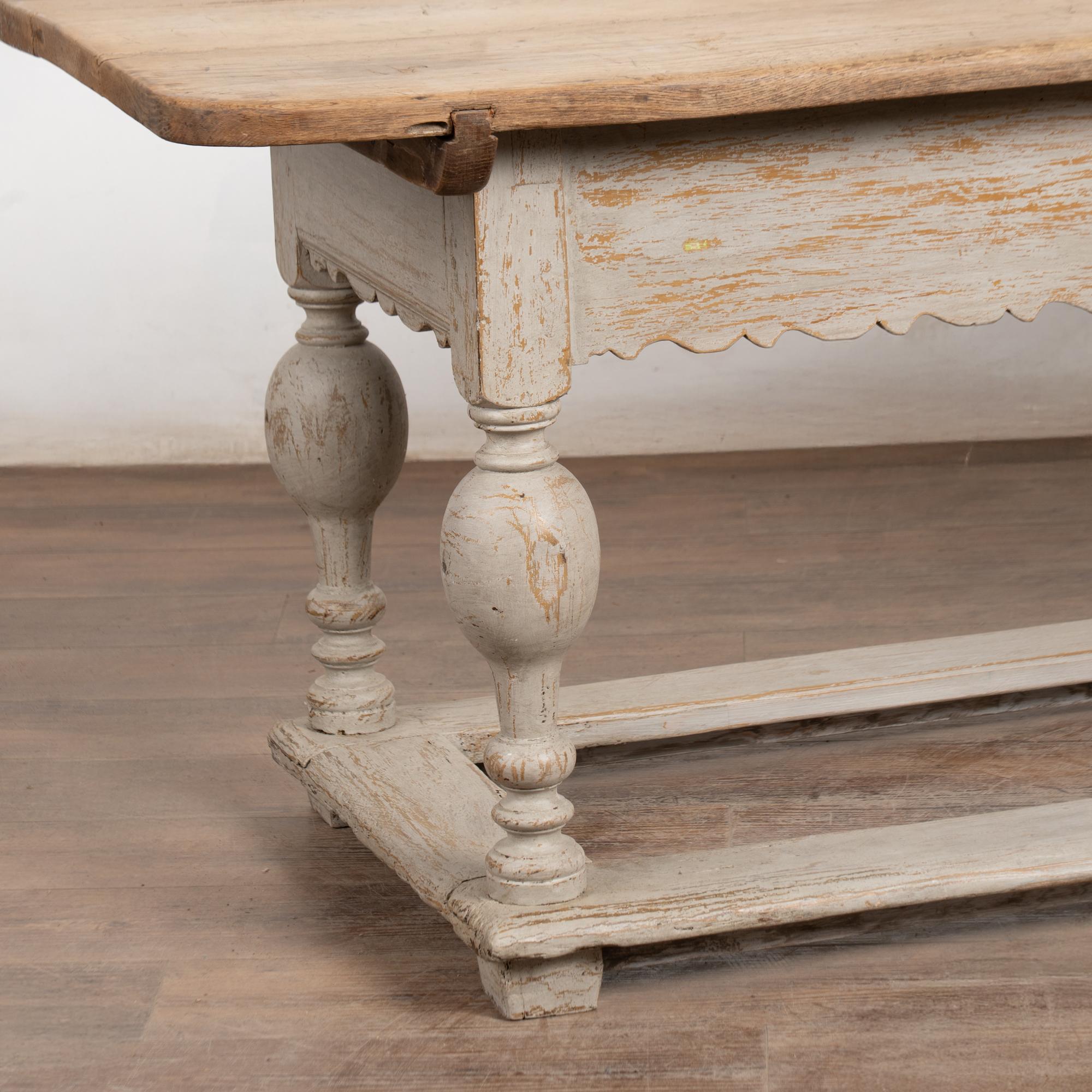 Early 19th Century Baroque Oak Work Table Refectory Table from Denmark In Fair Condition For Sale In Round Top, TX