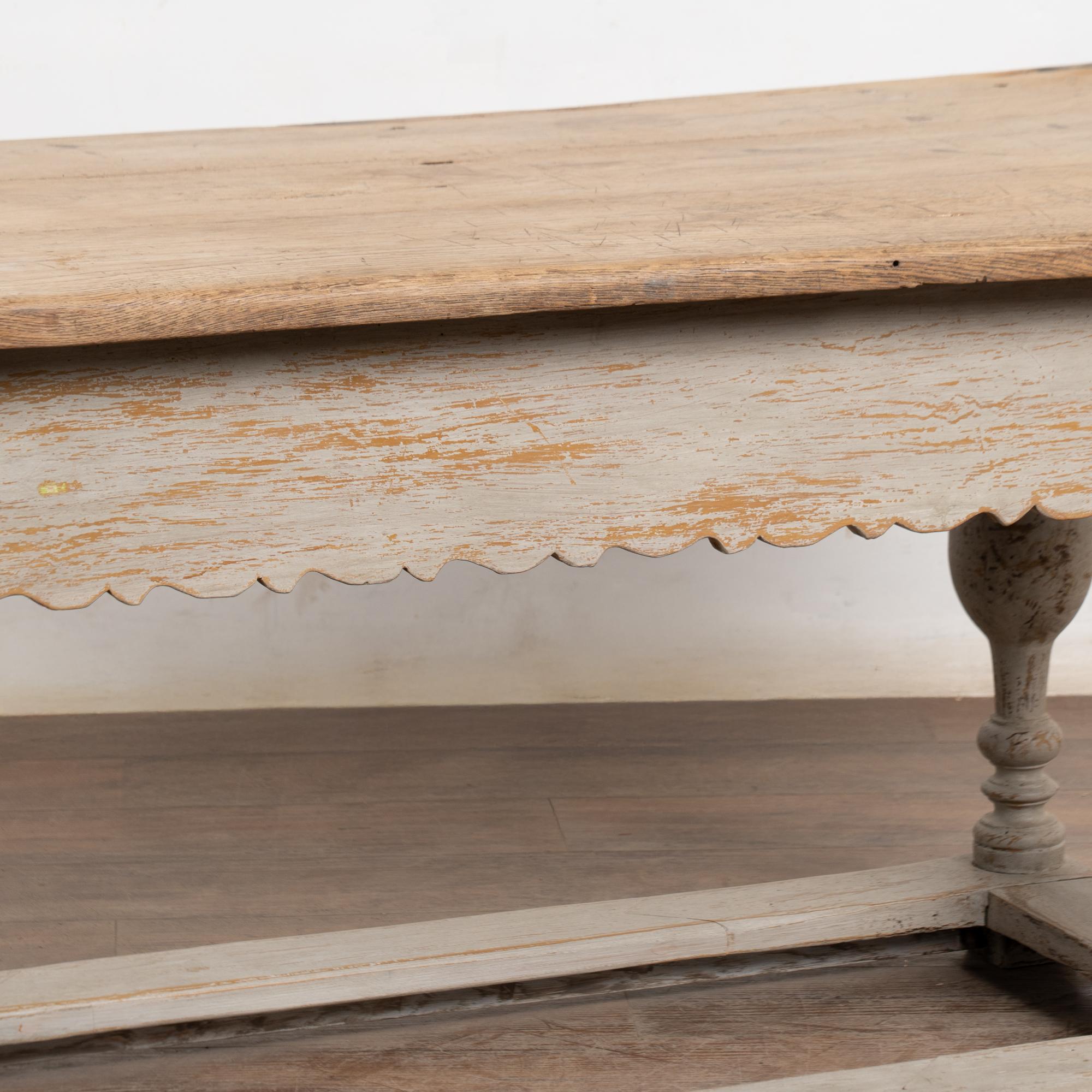 Early 19th Century Baroque Oak Work Table Refectory Table from Denmark For Sale 1