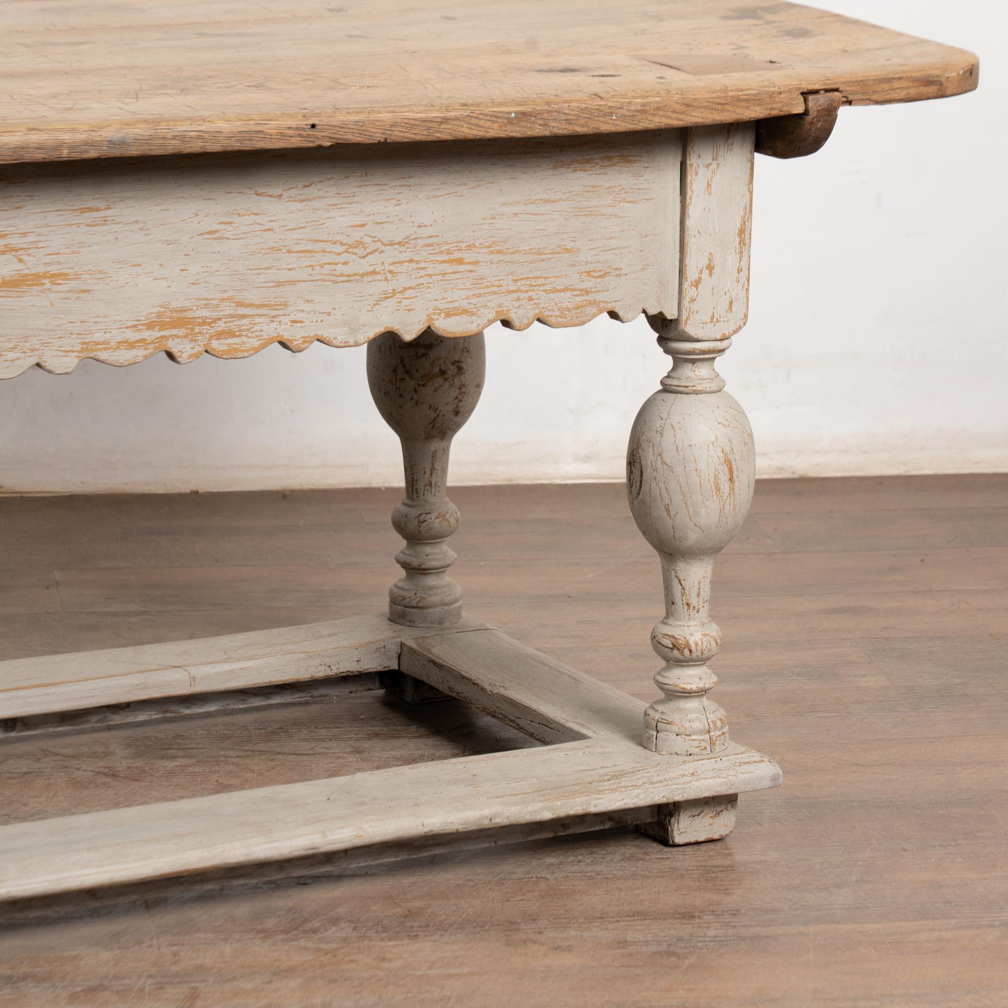 Early 19th Century Baroque Oak Work Table Refectory Table from Denmark For Sale 2