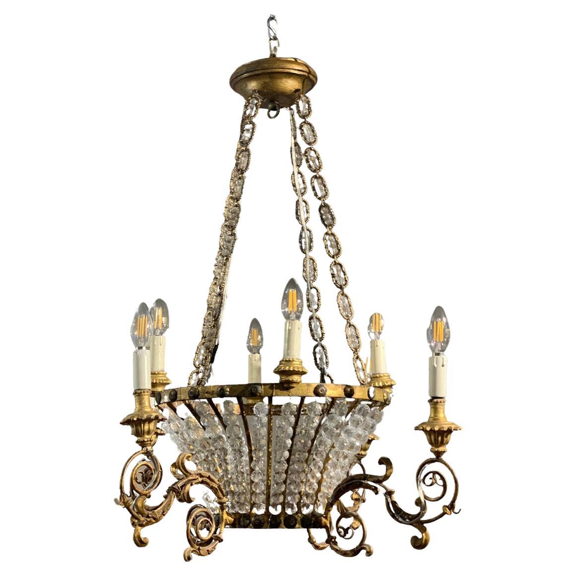 EARLY 19th CENTURY BASKET CHANDELIER