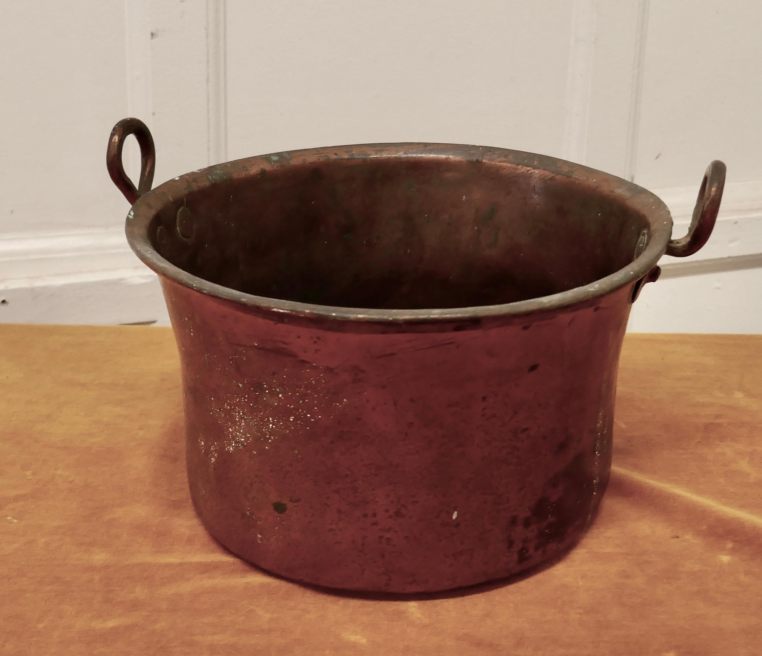 Early 19th Century Beaten Copper Cooking Pot, Cauldron 1