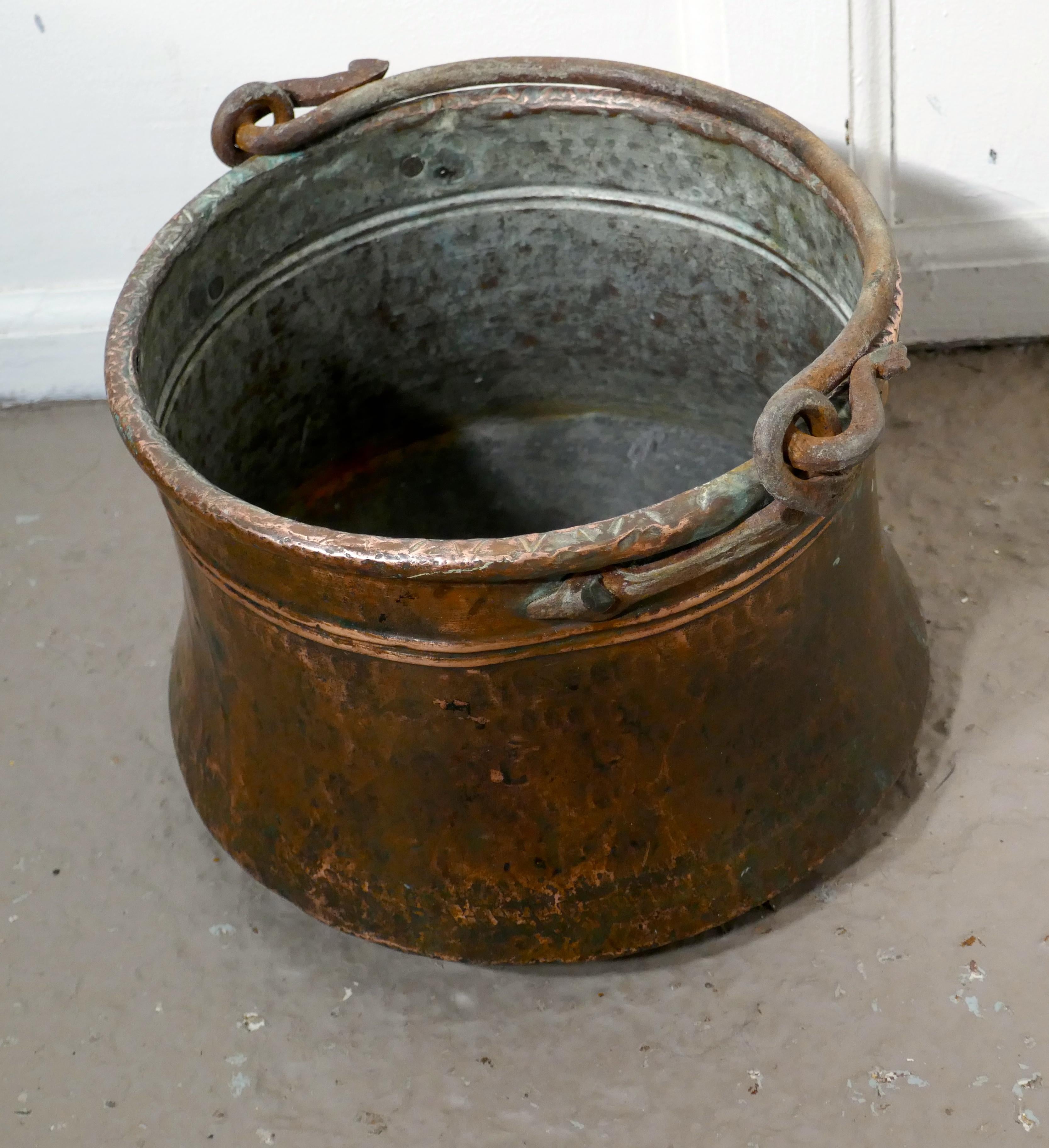 Georgian Early 19th Century Beaten Copper Cooking Pot, Cauldron