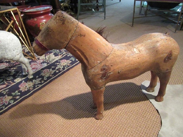 Early 19th Century Belgian Hand Carved Child's Horse For Sale 5