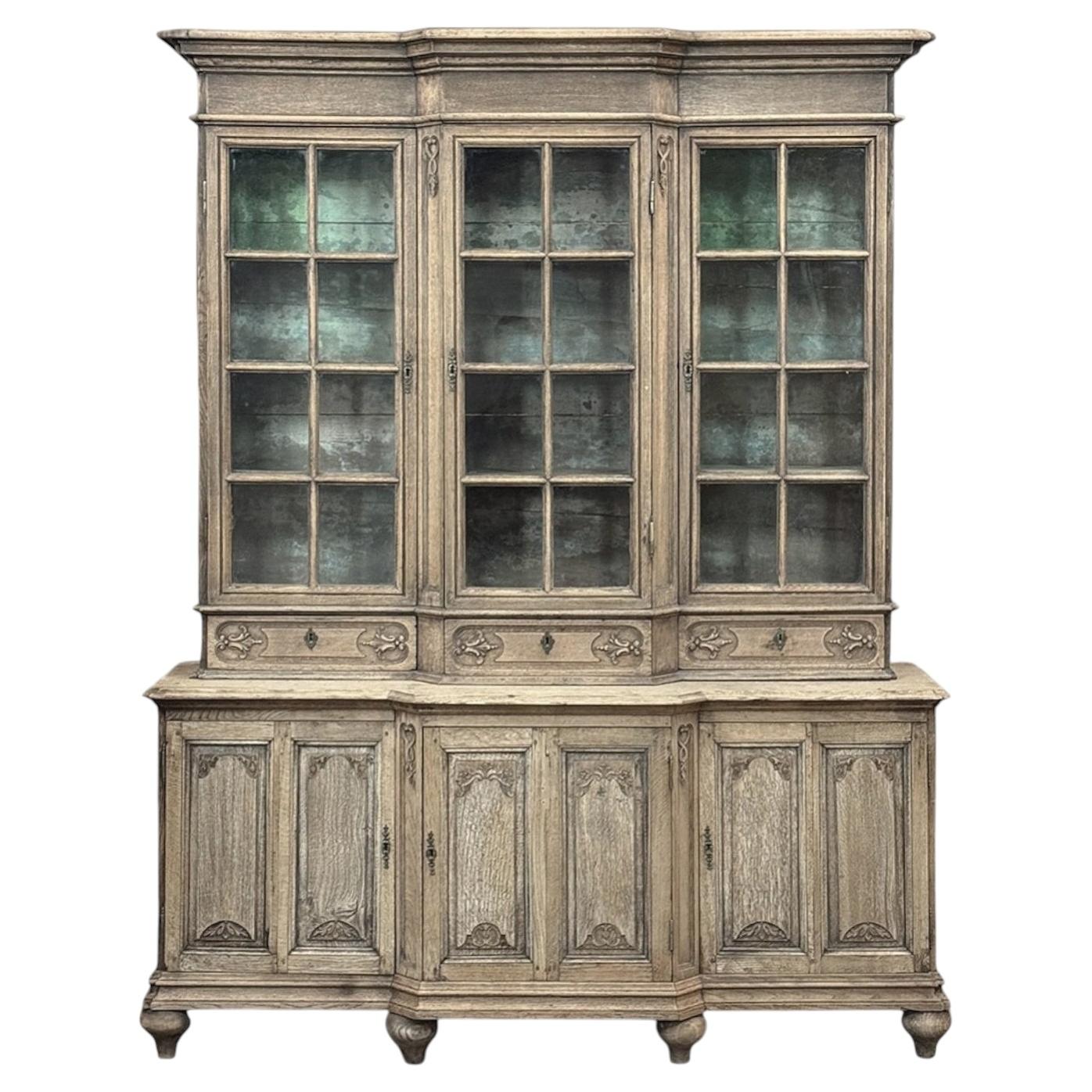 Early 19th Century Belgian Liégeois Régence Carved Oak Bookcase ~ Bibliotheque
