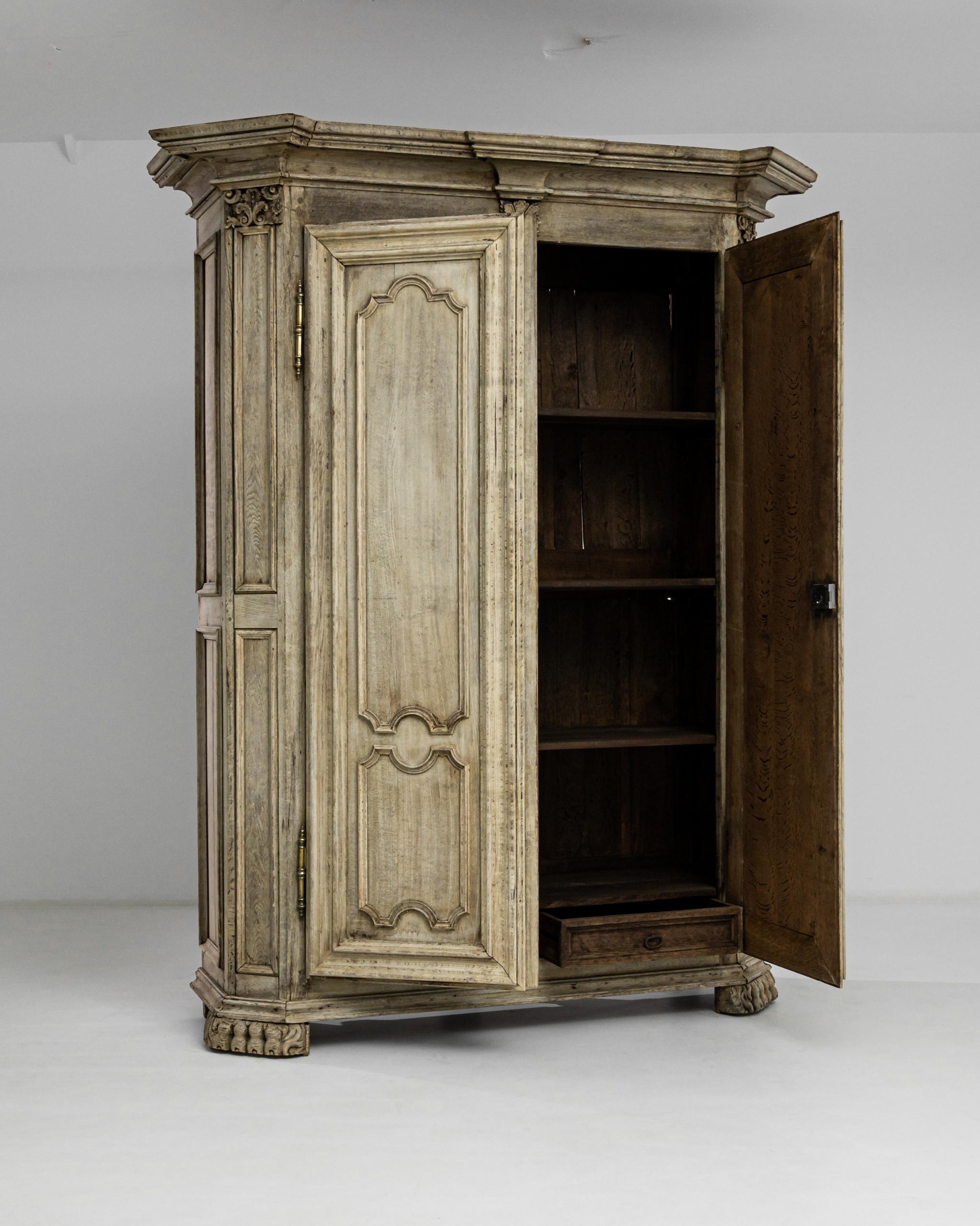 Early 19th Century Belgian Oak Armoire In Good Condition In High Point, NC